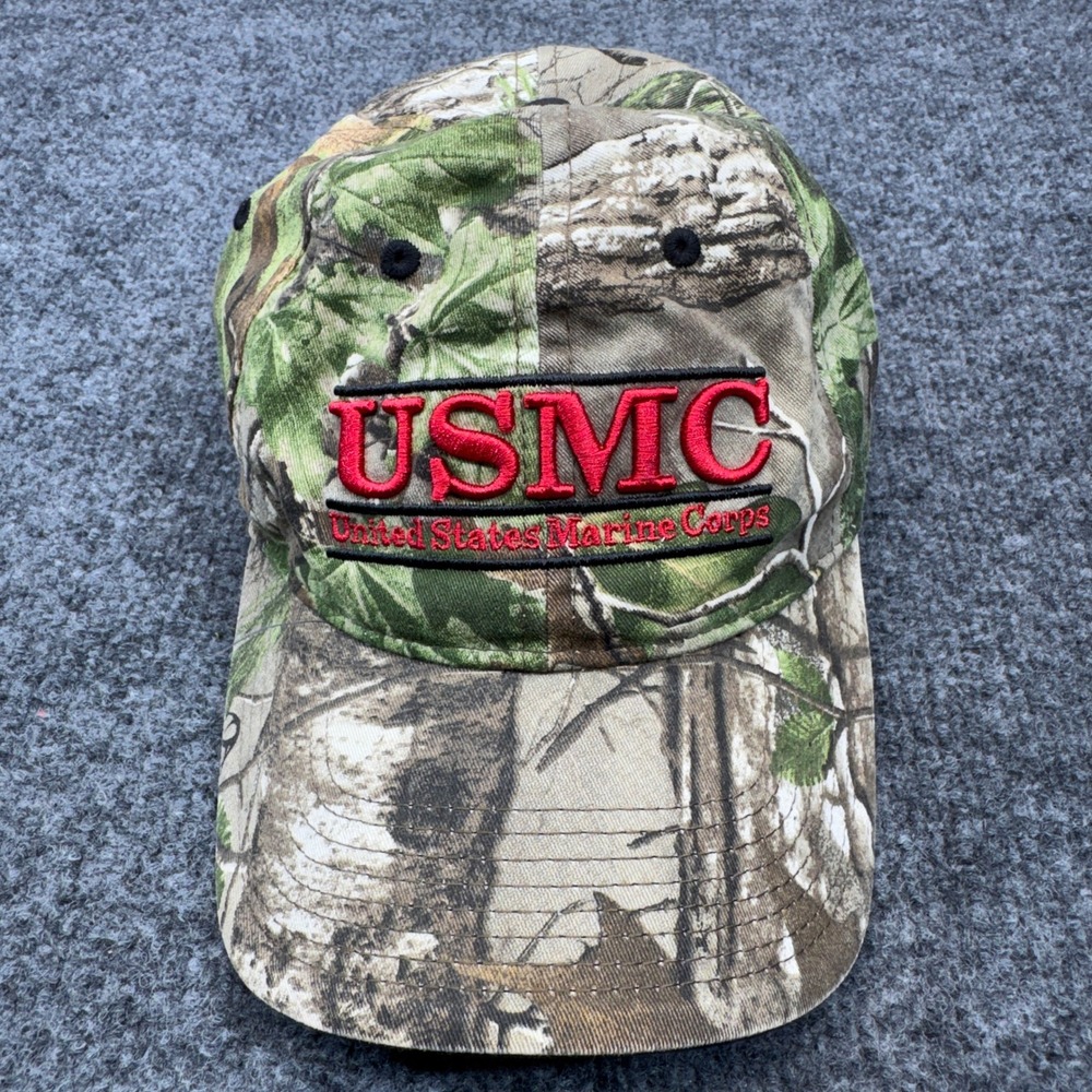 The Game Hat Cap USMC Marine Corps  Green RealTree Camo Strapback Military Mens